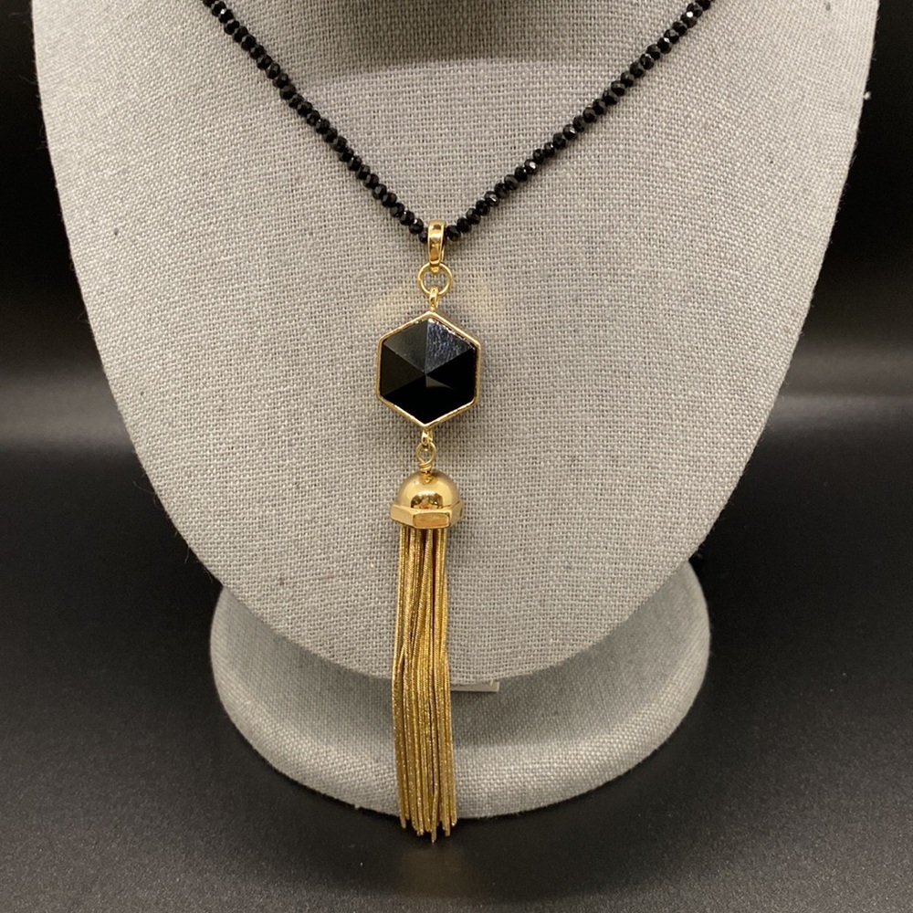 Banana Republic Black Crystal Statement Necklace